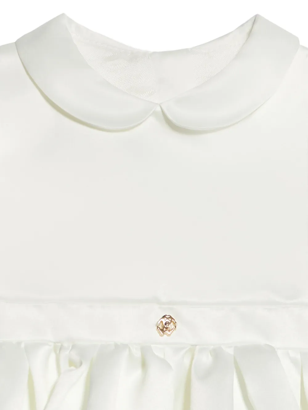 Roberto Cavalli Junior Jurk met ruches en kanten afwerking Beige