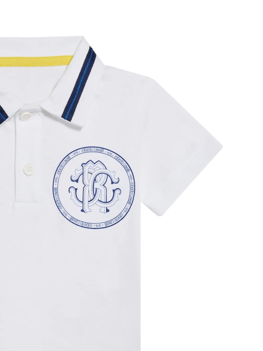Roberto Cavalli Junior Poloshirt met logoprint Wit