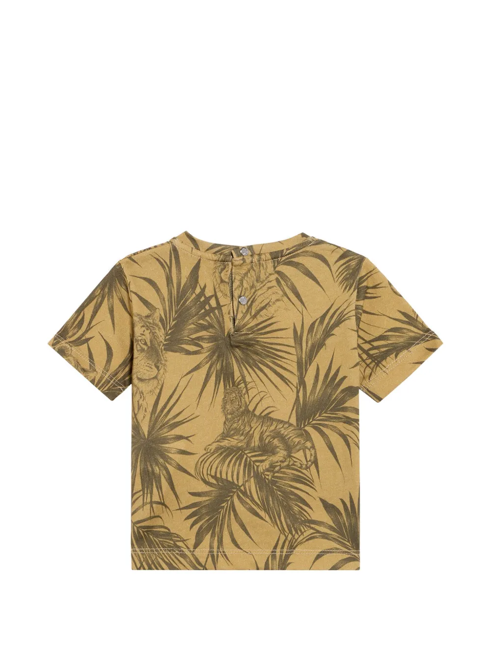 Roberto Cavalli Junior T-shirt met geborduurd logo en tijgerprint Beige