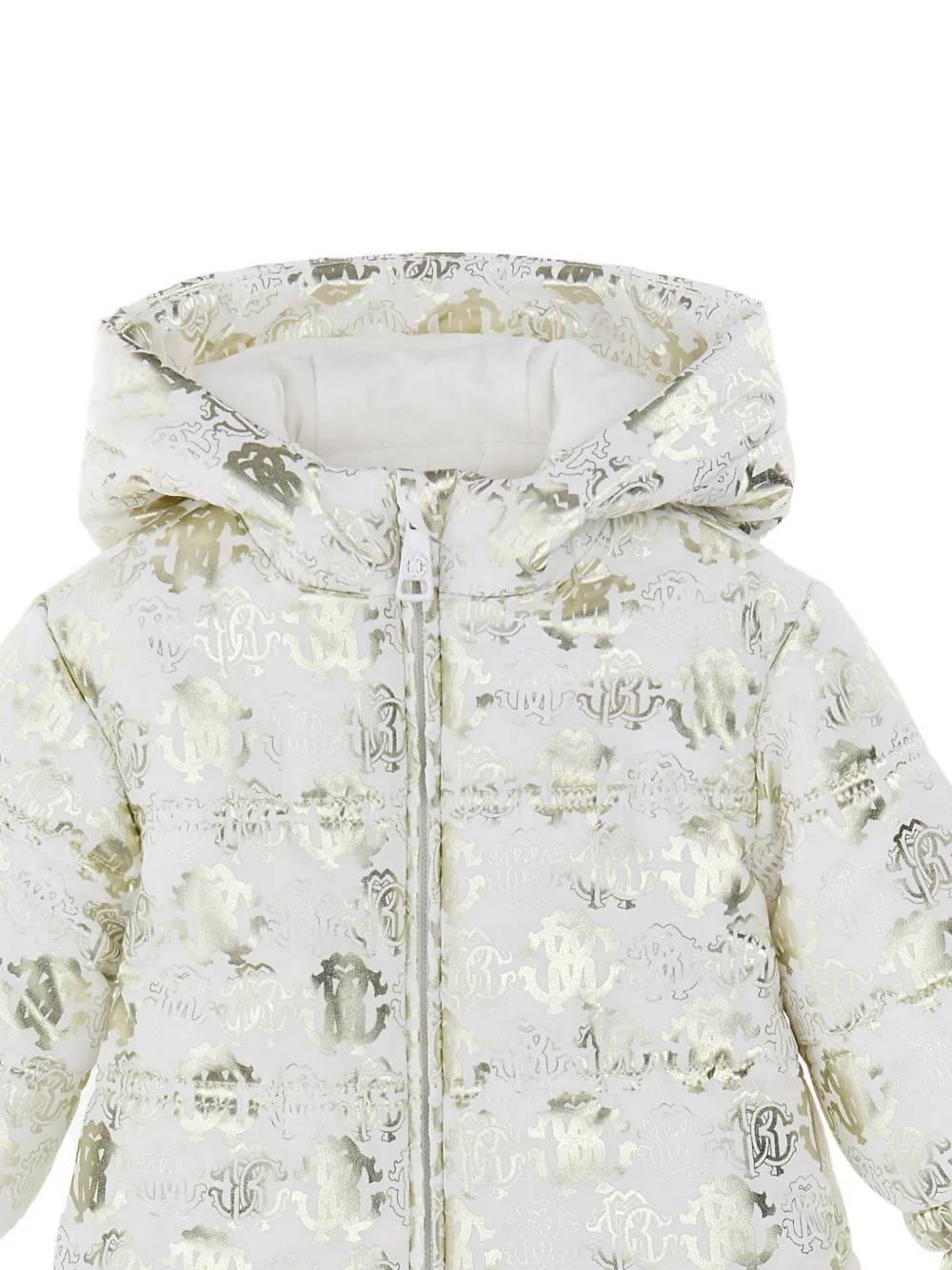 Roberto Cavalli Junior Gewatteerd skipak met RC-monogramprint Wit