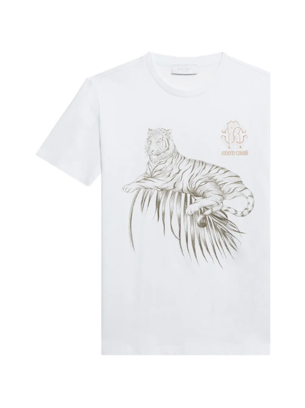 Roberto Cavalli Junior tiger-print logo-print T-shirt - Bianco