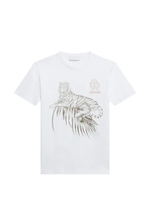 Roberto Cavalli Junior tiger-print logo-print T-shirt