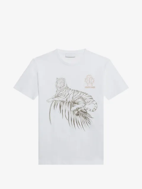 Roberto Cavalli Junior tiger-print logo-print T-shirt