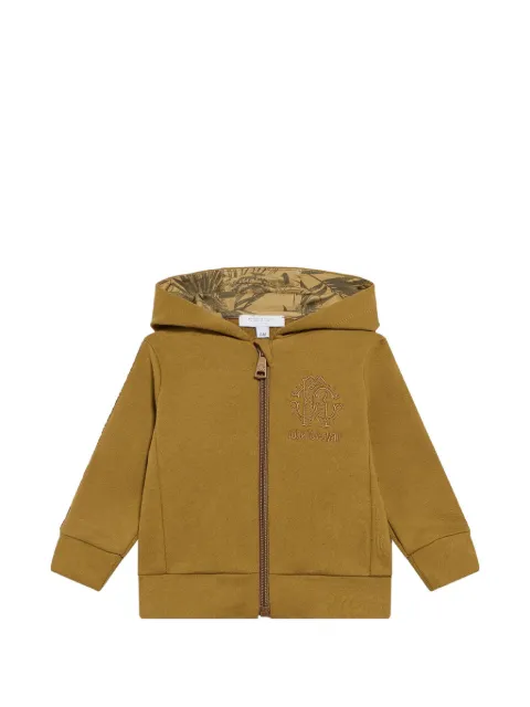 Roberto Cavalli Junior logo-embroidered zip-up hoodie
