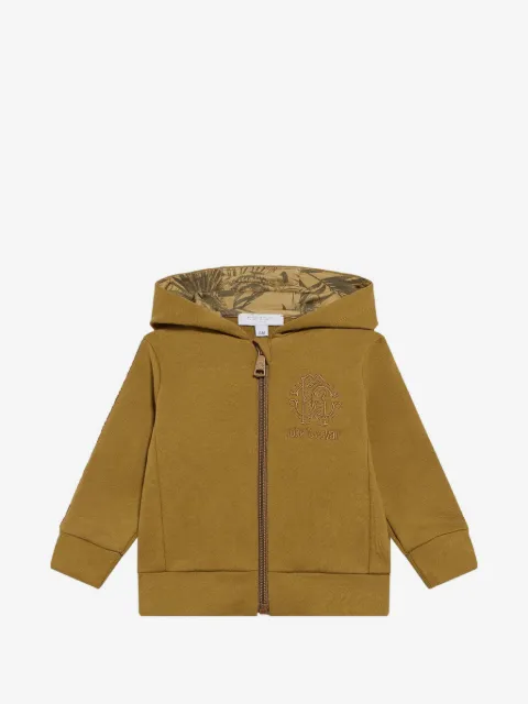Roberto Cavalli Junior logo-embroidered zip-up hoodie