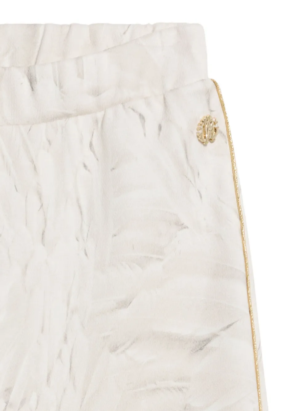 Roberto Cavalli Junior Trainingsbroek met verenprint Beige