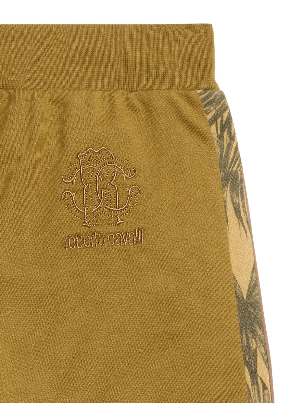 Roberto Cavalli Junior Trainingsbroek met palm-print Groen
