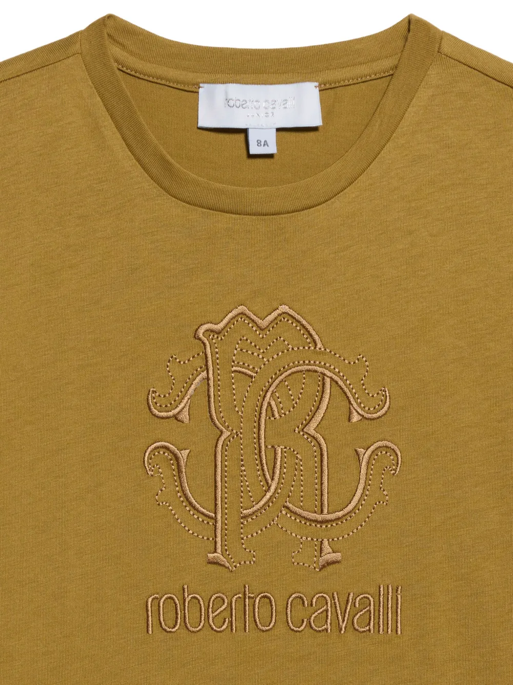 Roberto Cavalli Junior T-shirt met geborduurd logo Groen