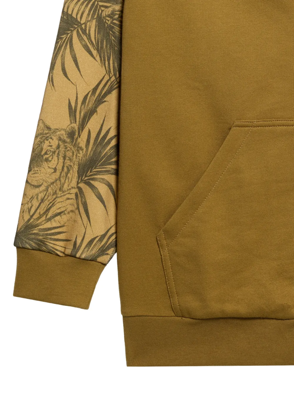 Roberto Cavalli Junior Hoodie met geborduurd logo en tijgerprint Groen