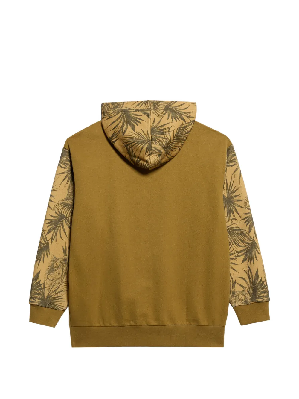 Roberto Cavalli Junior Hoodie met geborduurd logo en tijgerprint Groen