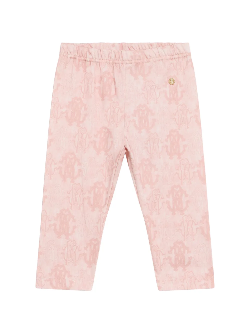 Roberto Cavalli Junior monogram-print logo-plaque trousers - Rosa