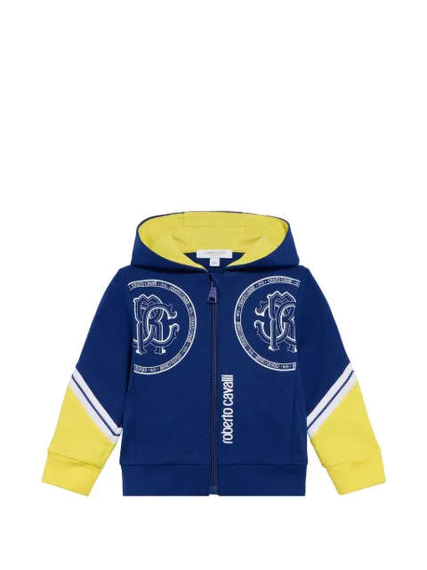 Roberto Cavalli Junior sudadera con capucha y monograma