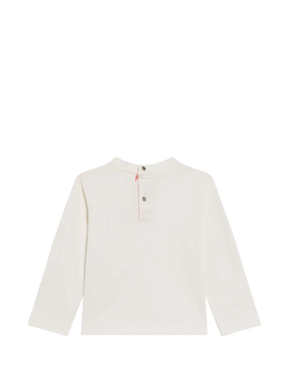 Roberto Cavalli Junior T-shirt met lange mouwen bloemen-print en monogram Wit
