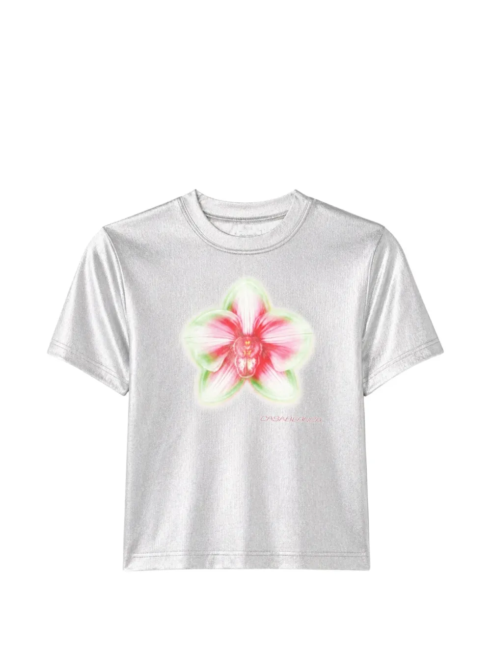 Casablanca silver glitch orchid T-shirt - Silber