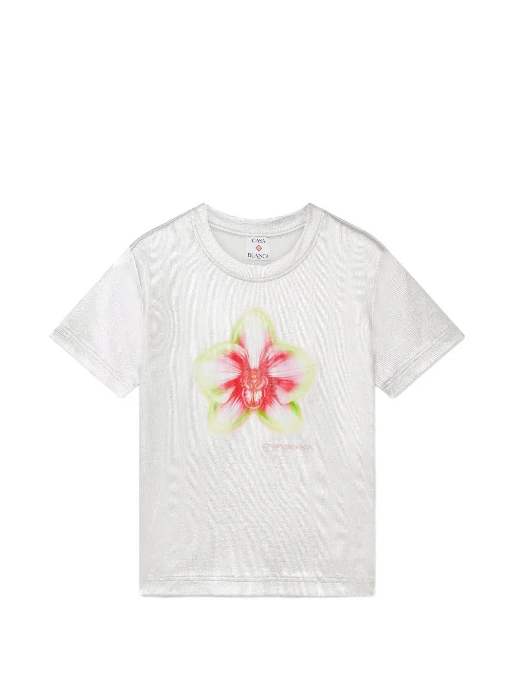 Casablanca silver glitch orchid T-shirt - Silber