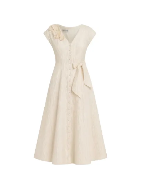 Baruni Johara floral-detail bow-fastening midi dress