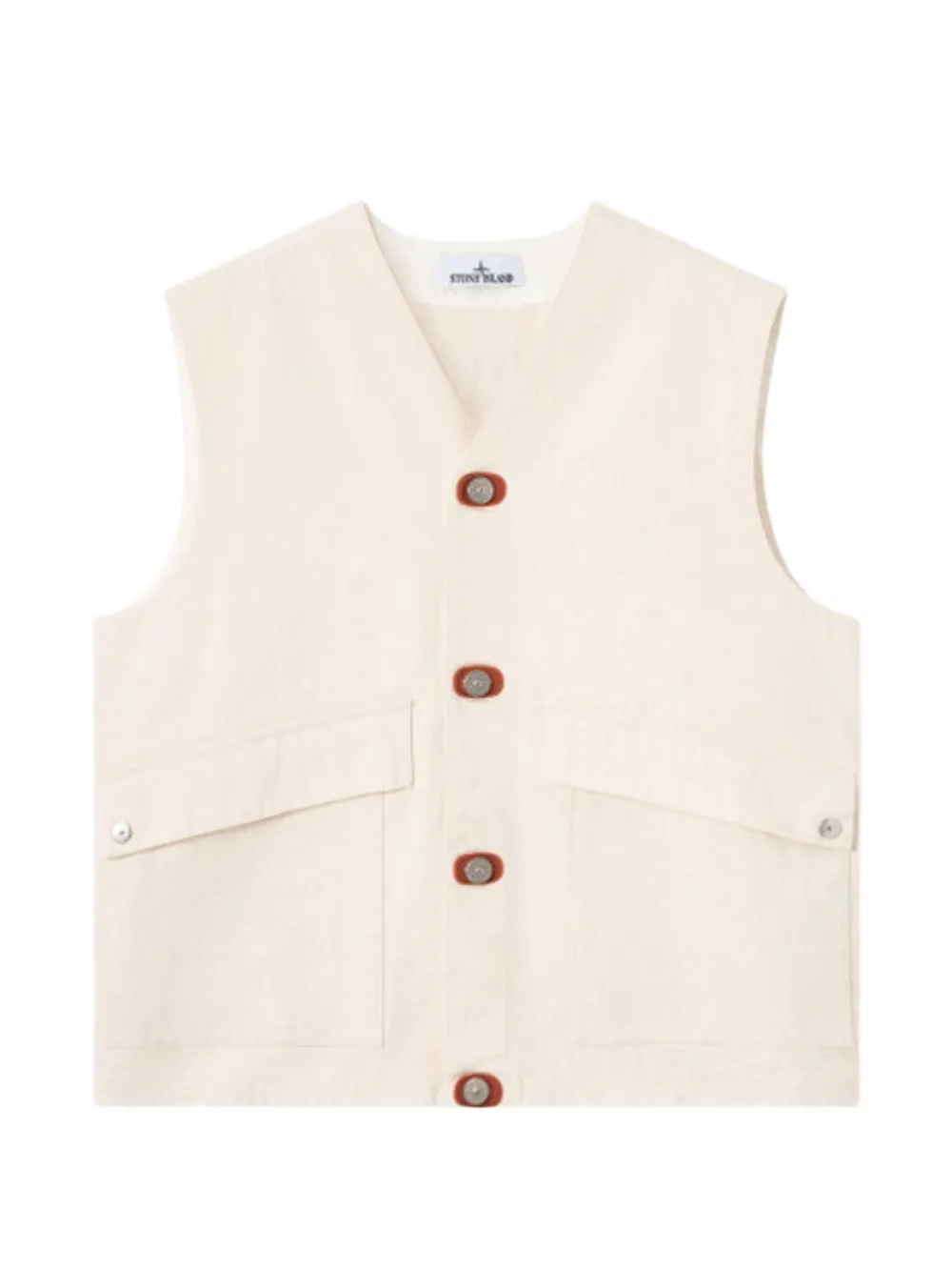 Stone Island button-up cargo gilet - Nude