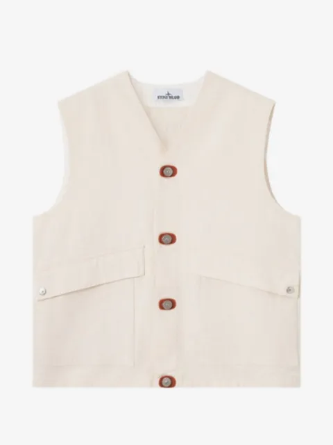 Stone Island veste sans manches boutonnée à poches cargo