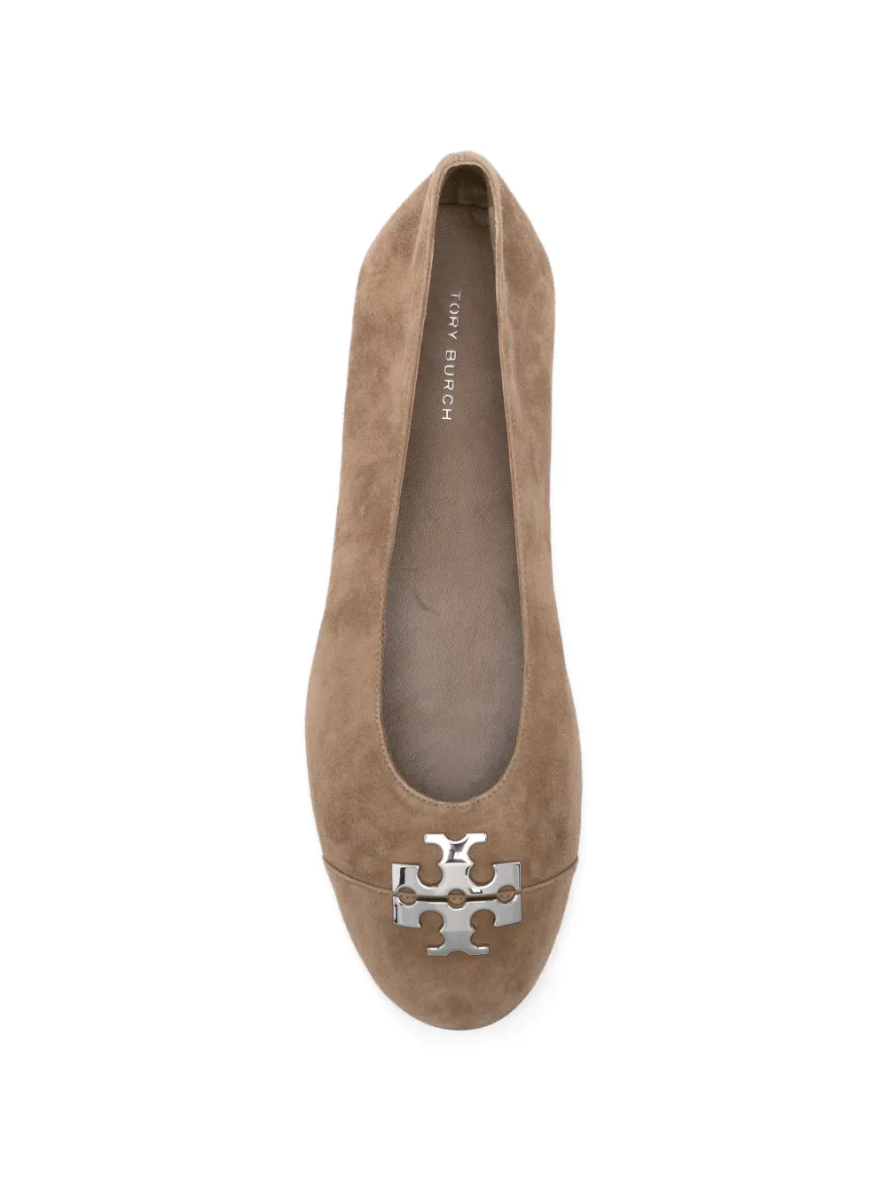 Tory Burch logo-plaque ballet flats Beige