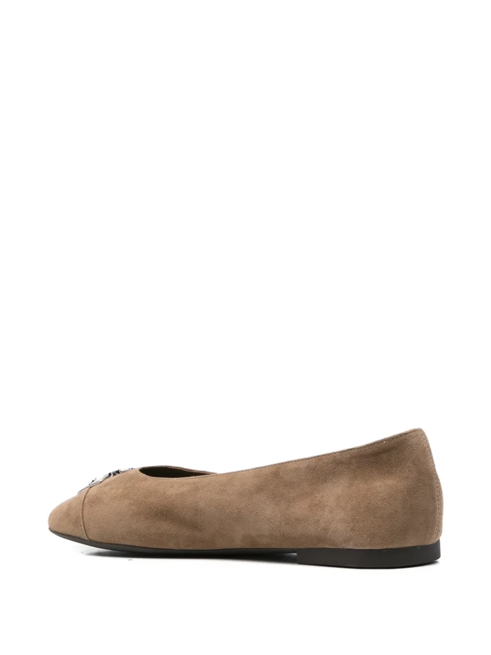 Tory Burch logo-plaque ballet flats Beige
