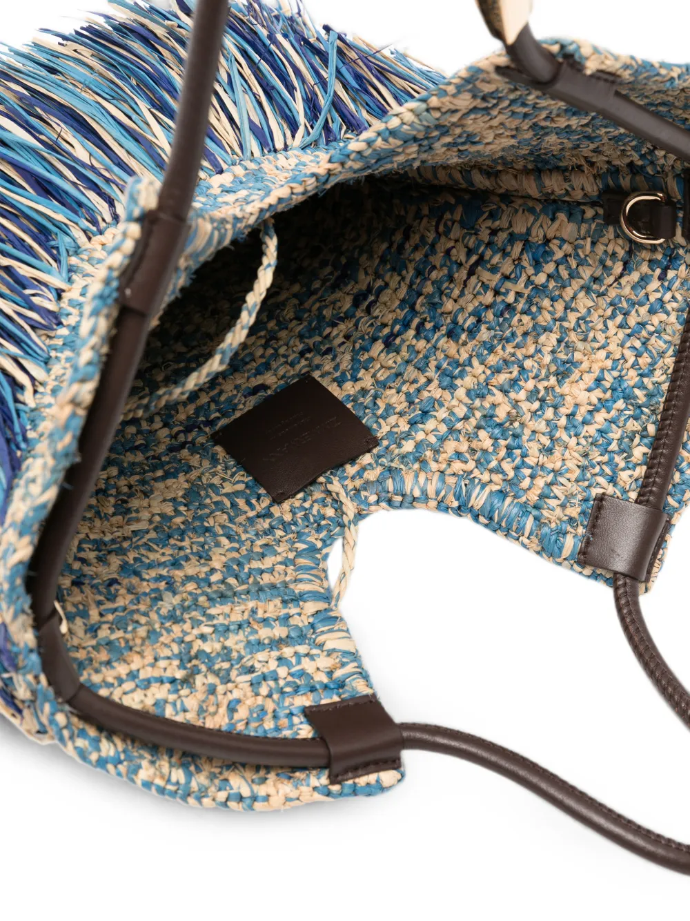 ZIMMERMANN Goldentime kleine shopper met franje Blauw
