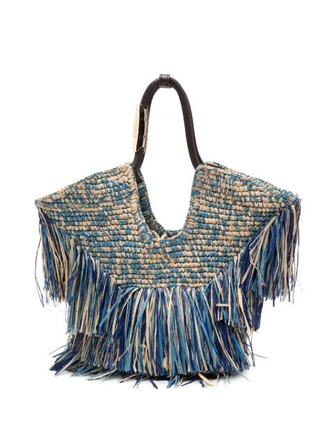 ZIMMERMANN fringe-trimmed woven tote bag