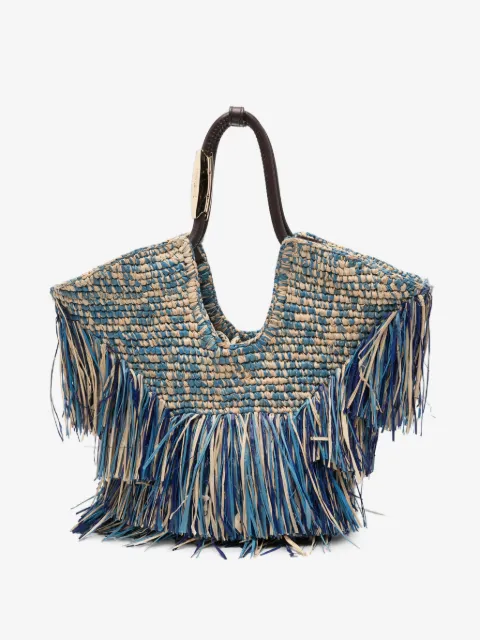 ZIMMERMANN fringe-trimmed woven tote bag