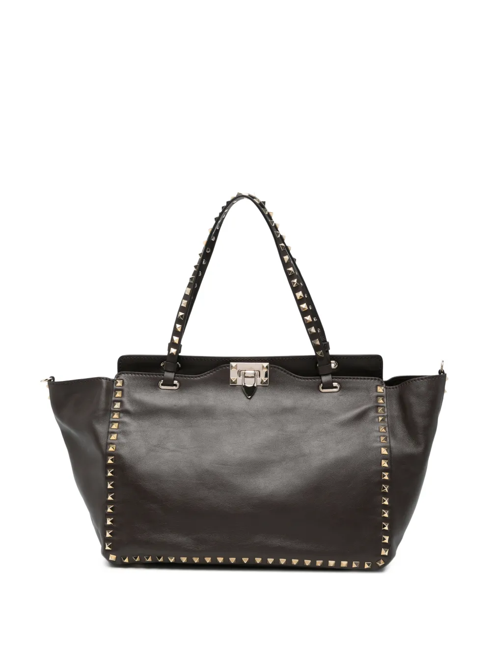 Valentino Garavani Pre-Owned 2010s Rockstud-embellishment shoulder bag - Marrone