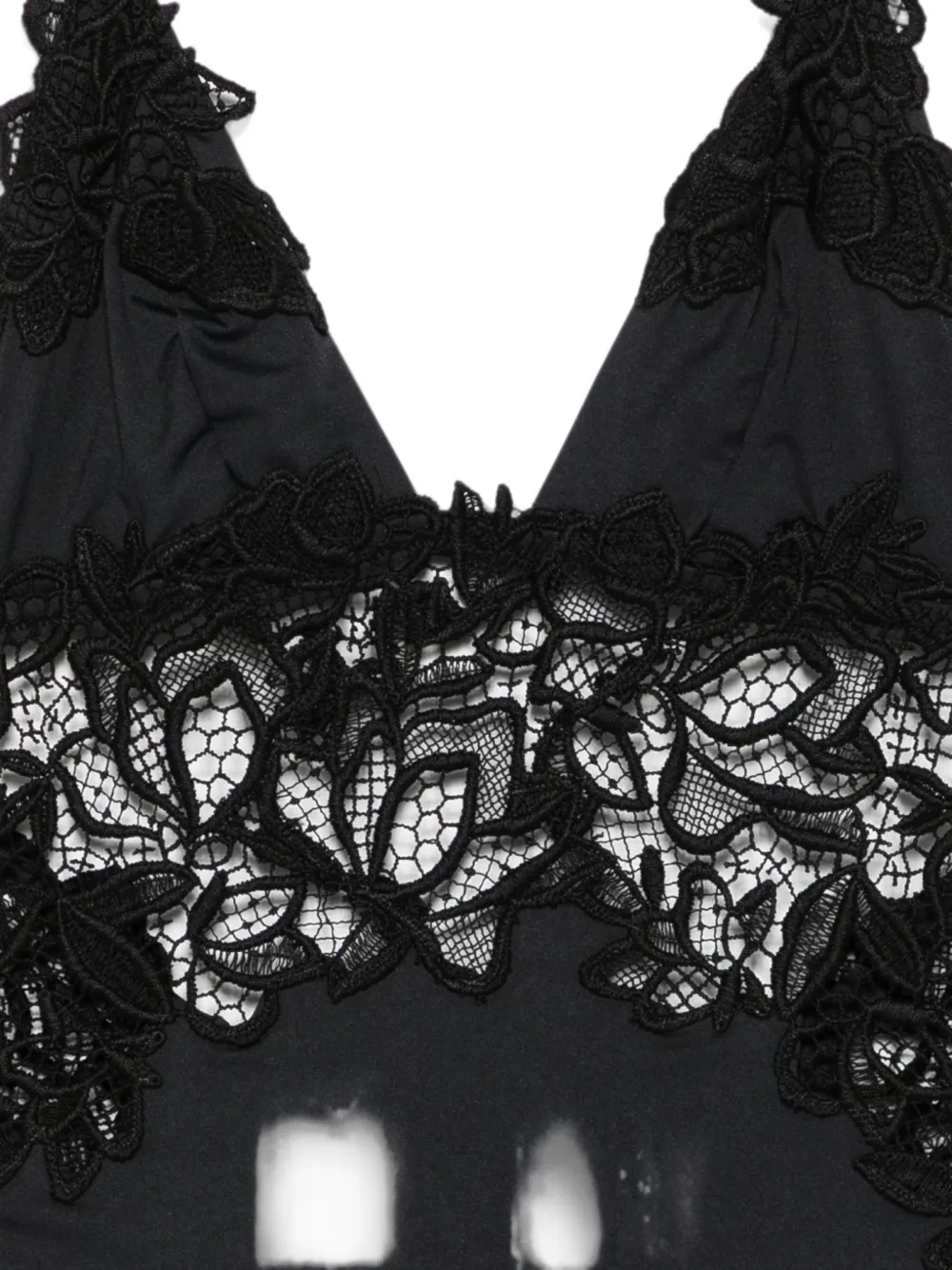 Ermanno Scervino lace-trim Swimsuit | Black | FARFETCH