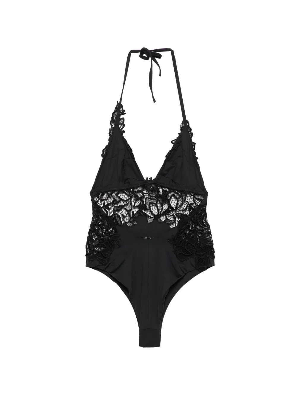 美品✨ERMANNO SCERVINO レースデザイン 半袖　Tシャツ ブラック Ermanno Scervino lace-trim Swimsuit | Black | FARFETCH