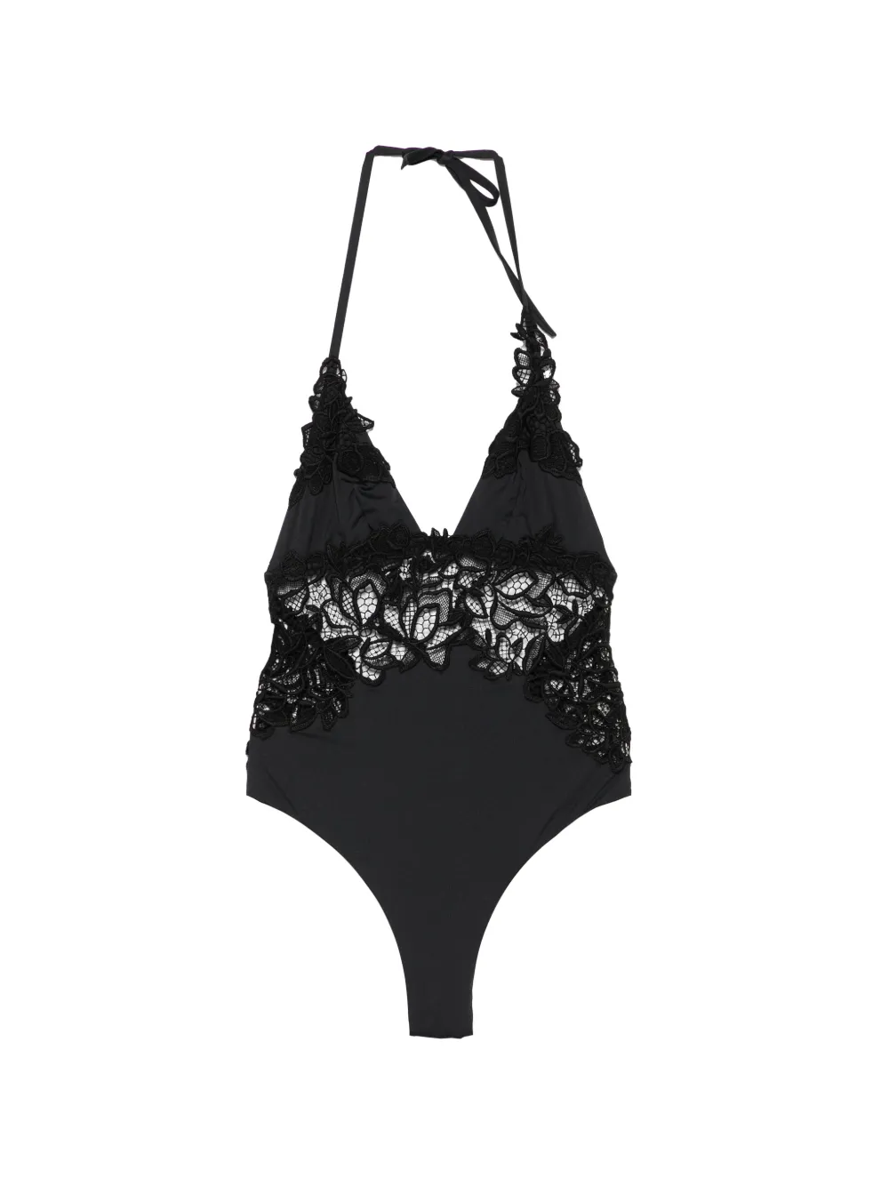 Ermanno Scervino lace-trim swimsuit - Nero