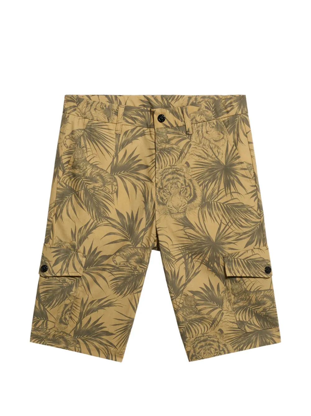 Roberto Cavalli Junior jungle-print cargo shorts - Toni neutri