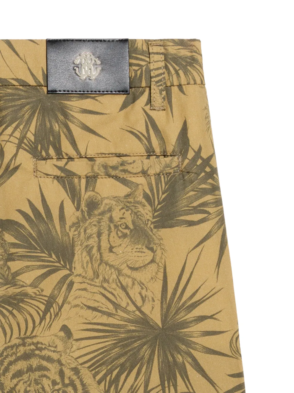 Roberto Cavalli Junior cargo shorts met jungleprint Beige