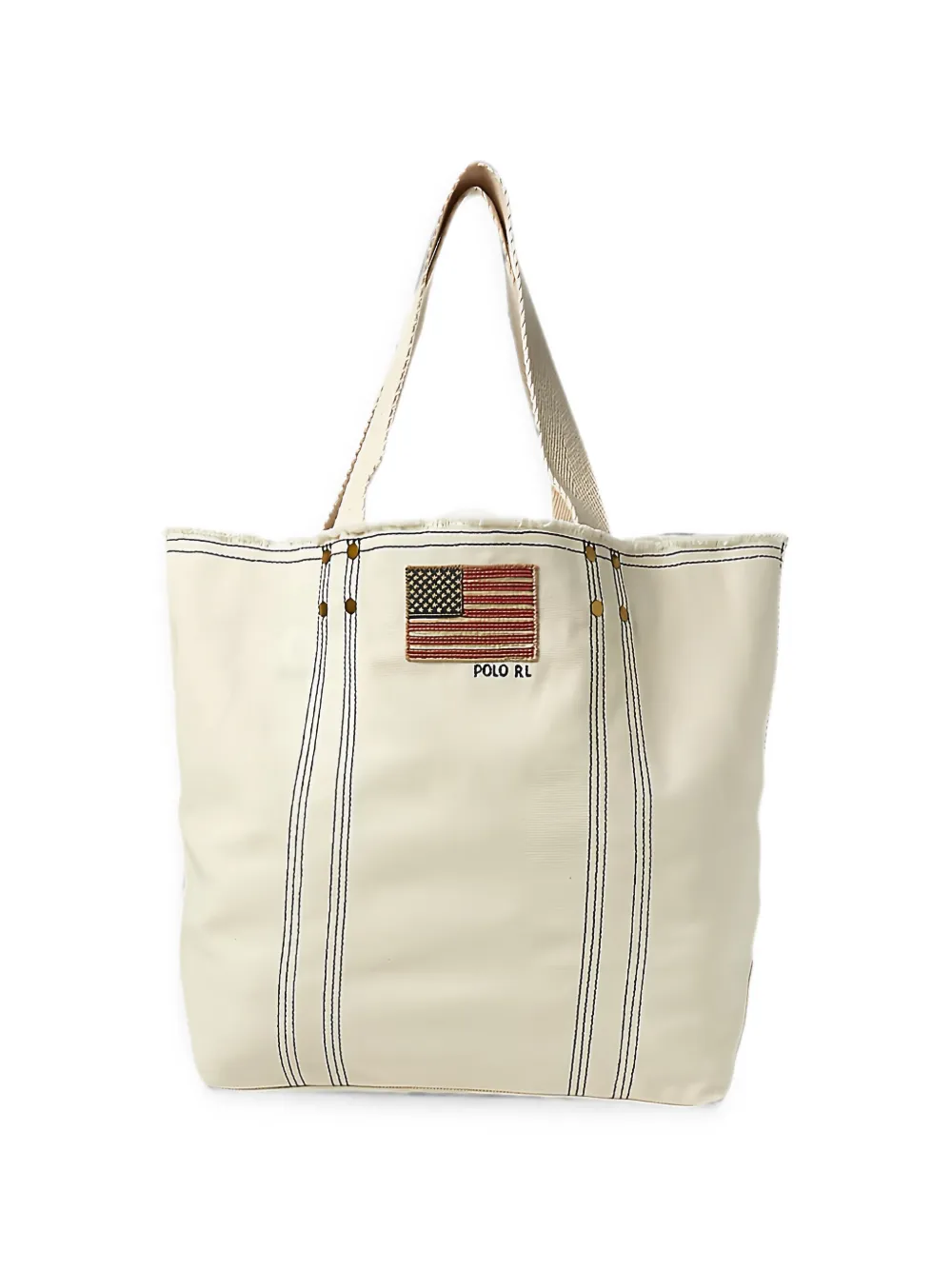 Polo Ralph Lauren flag-patch canvas shoulder bag - Toni neutri