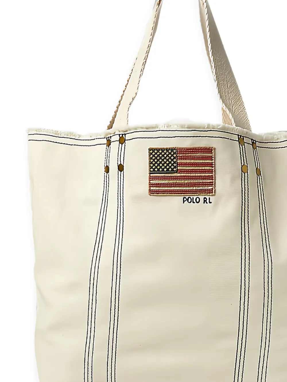 Polo Ralph Lauren Canvas schoudertas met vlag-patch Beige