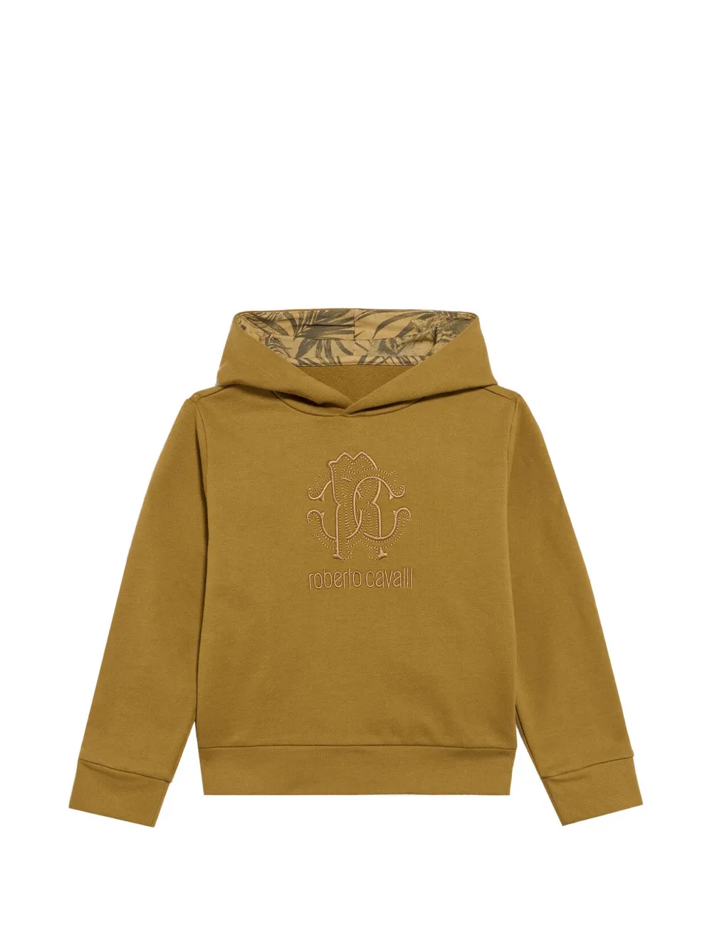 Roberto Cavalli Junior logo-embroidered hoodie - Marrone