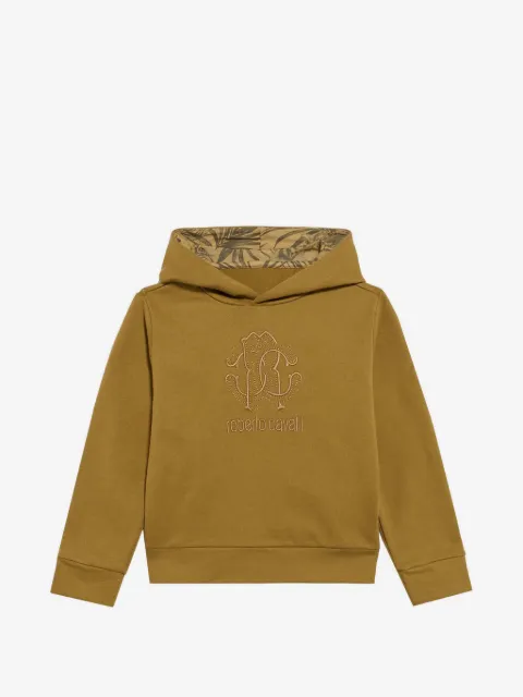 Roberto Cavalli Junior logo-embroidered hoodie