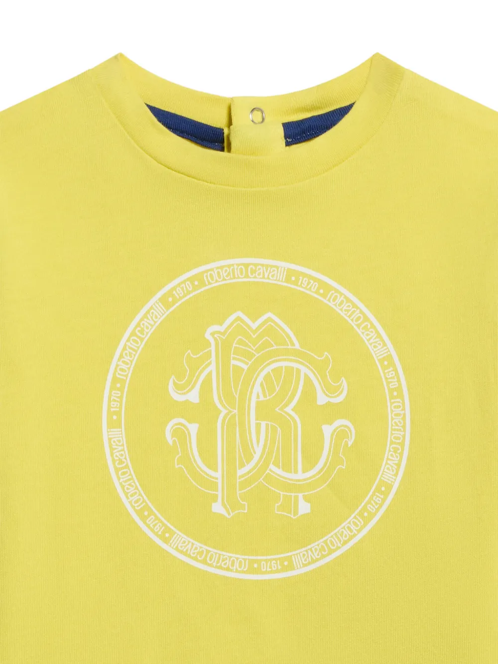 Roberto Cavalli Junior T-shirt met logoprint Geel