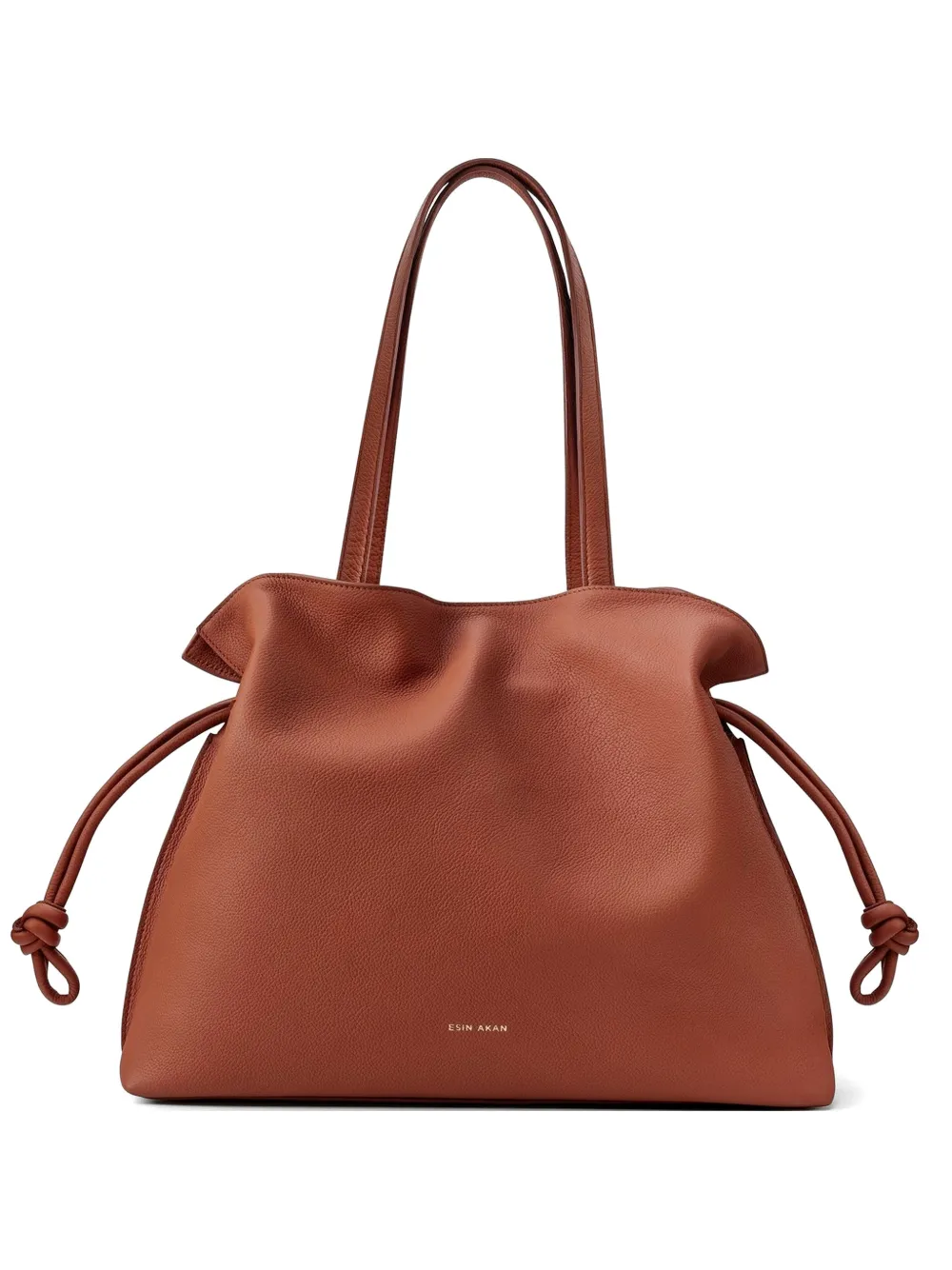 Esin Akan large Emma leather tote bag - Marrone