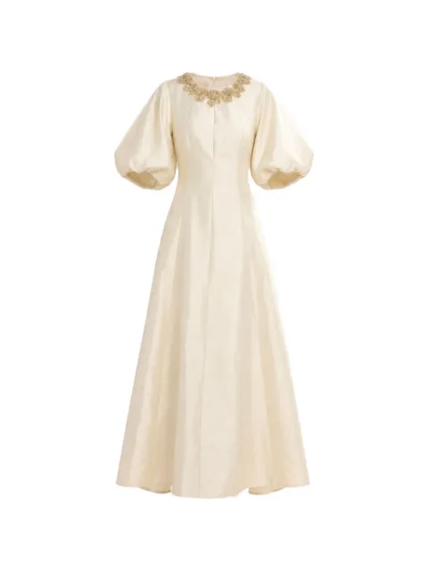 Baruni Jawher embellished puff-sleeve maxi gown
