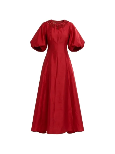 Baruni Jawher bead-embellished puff-sleeve maxi gown