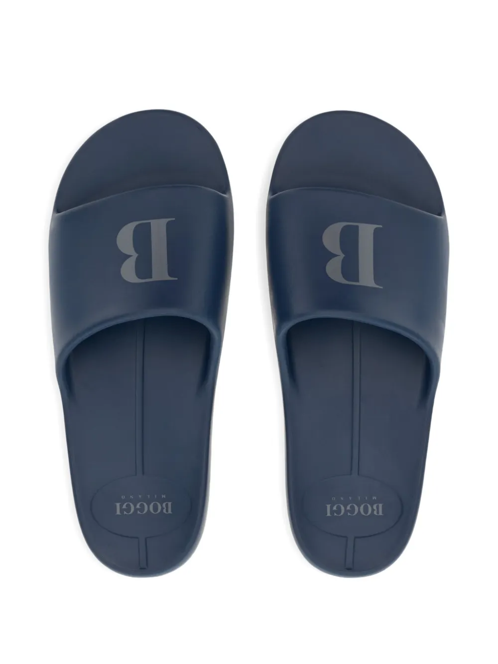 Boggi Milano Slippers met logoprint Blauw