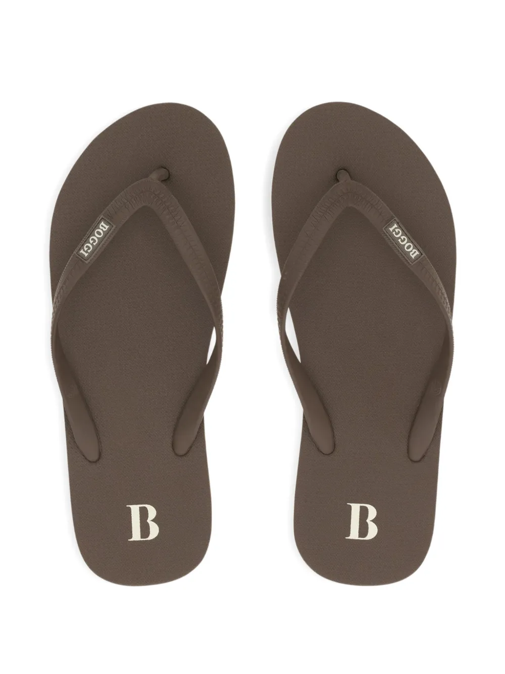Boggi Milano Slippers met logo-applicatie Bruin