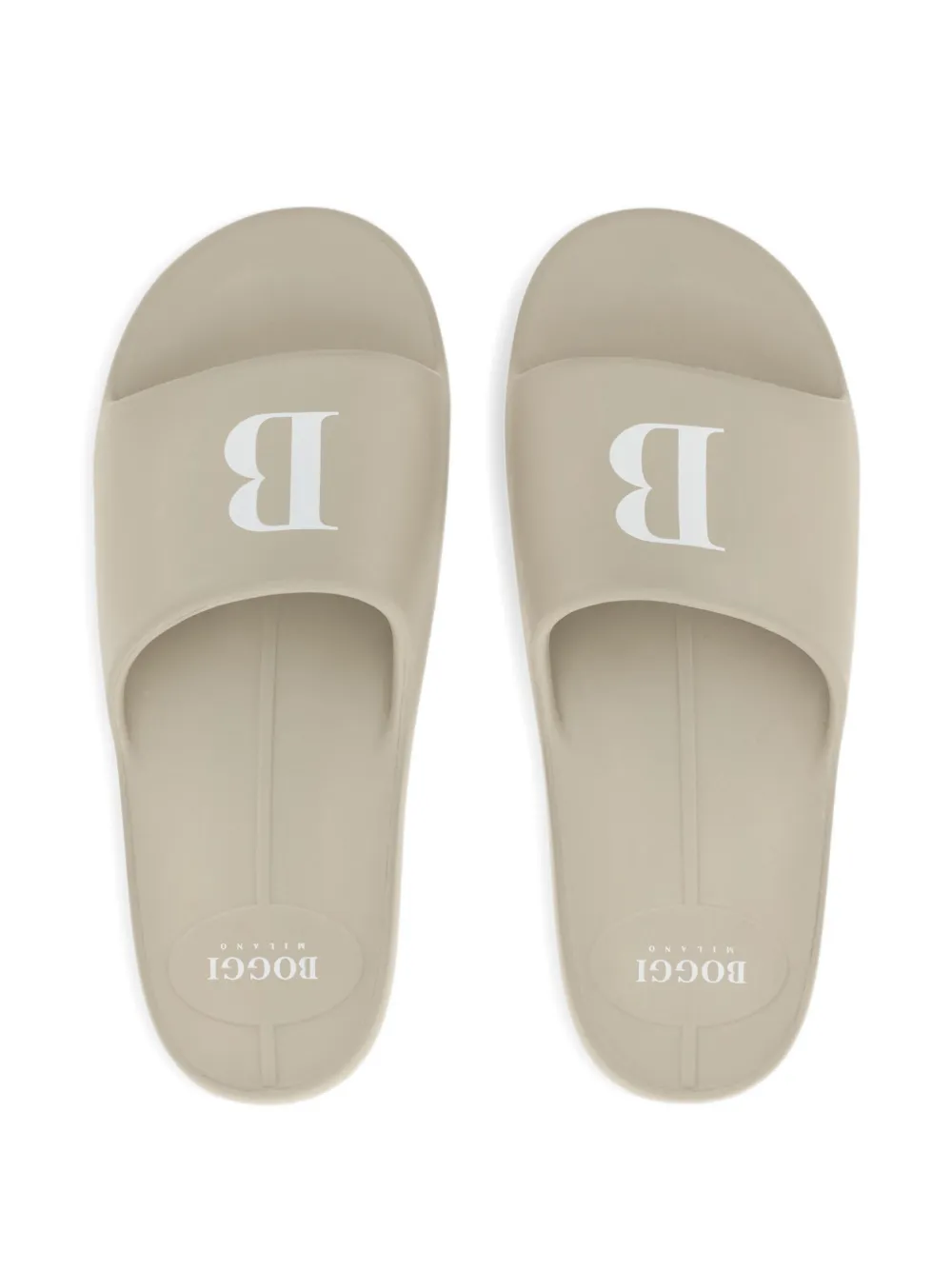 Boggi Milano Slippers met logoprint Beige