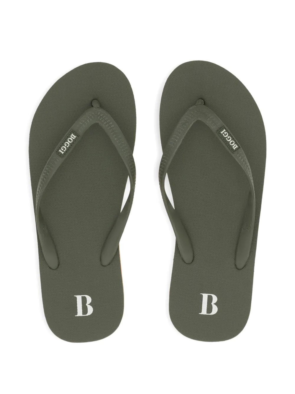 Boggi Milano Teenslippers met logoprint Groen