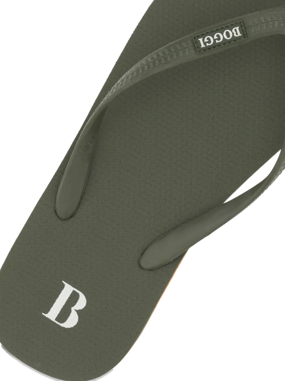 Boggi Milano Teenslippers met logoprint Groen