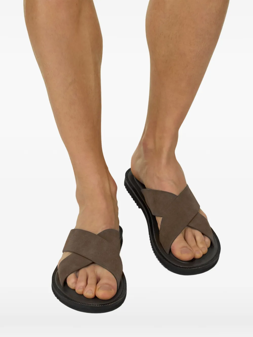 Boggi Milano crossover-strap suede sandals Bruin