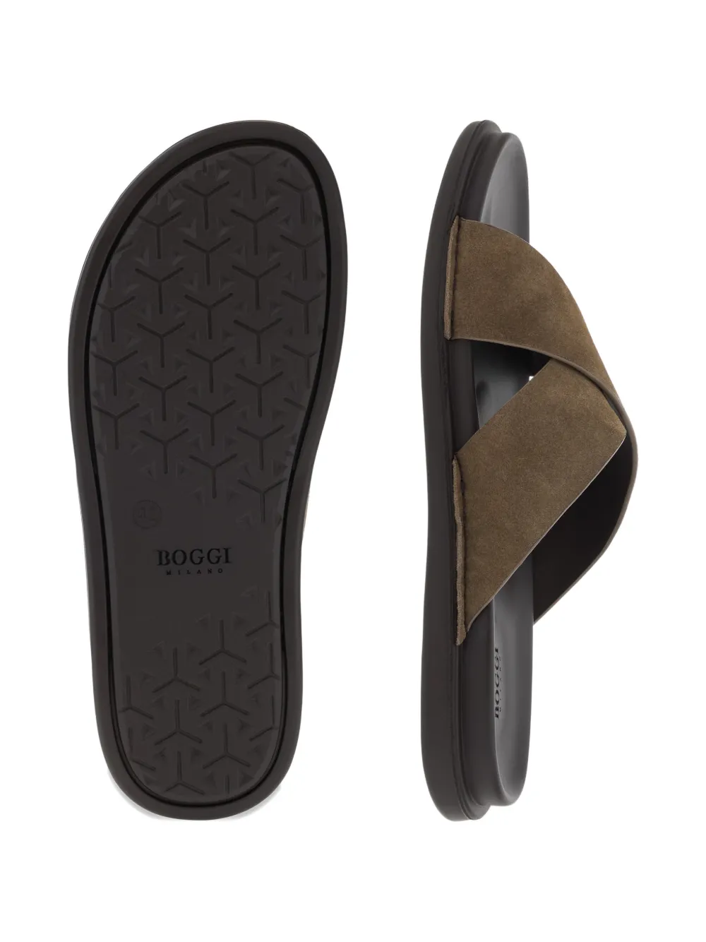 Boggi Milano crossover-strap suede sandals Bruin