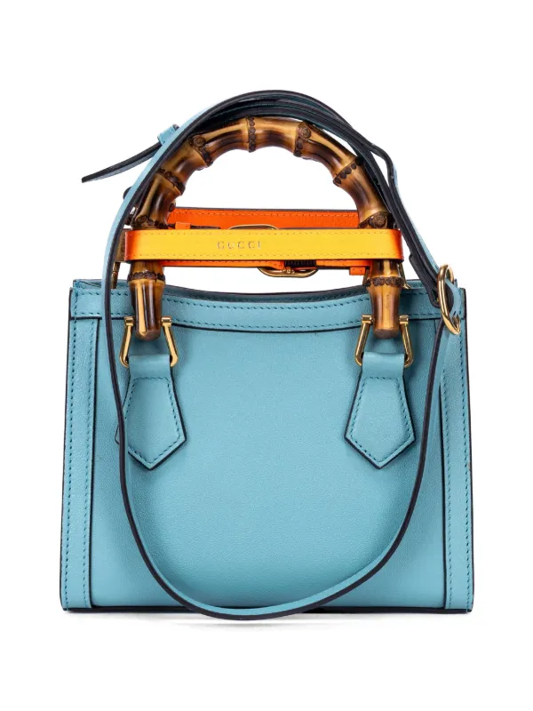 GUCCI ハンドバッグ GGキャンバス バンブー　ターコイズブルー Gucci Pre-Owned ダイアナ バンブー ハンドバッグ | ブルー | FARFETCH JP