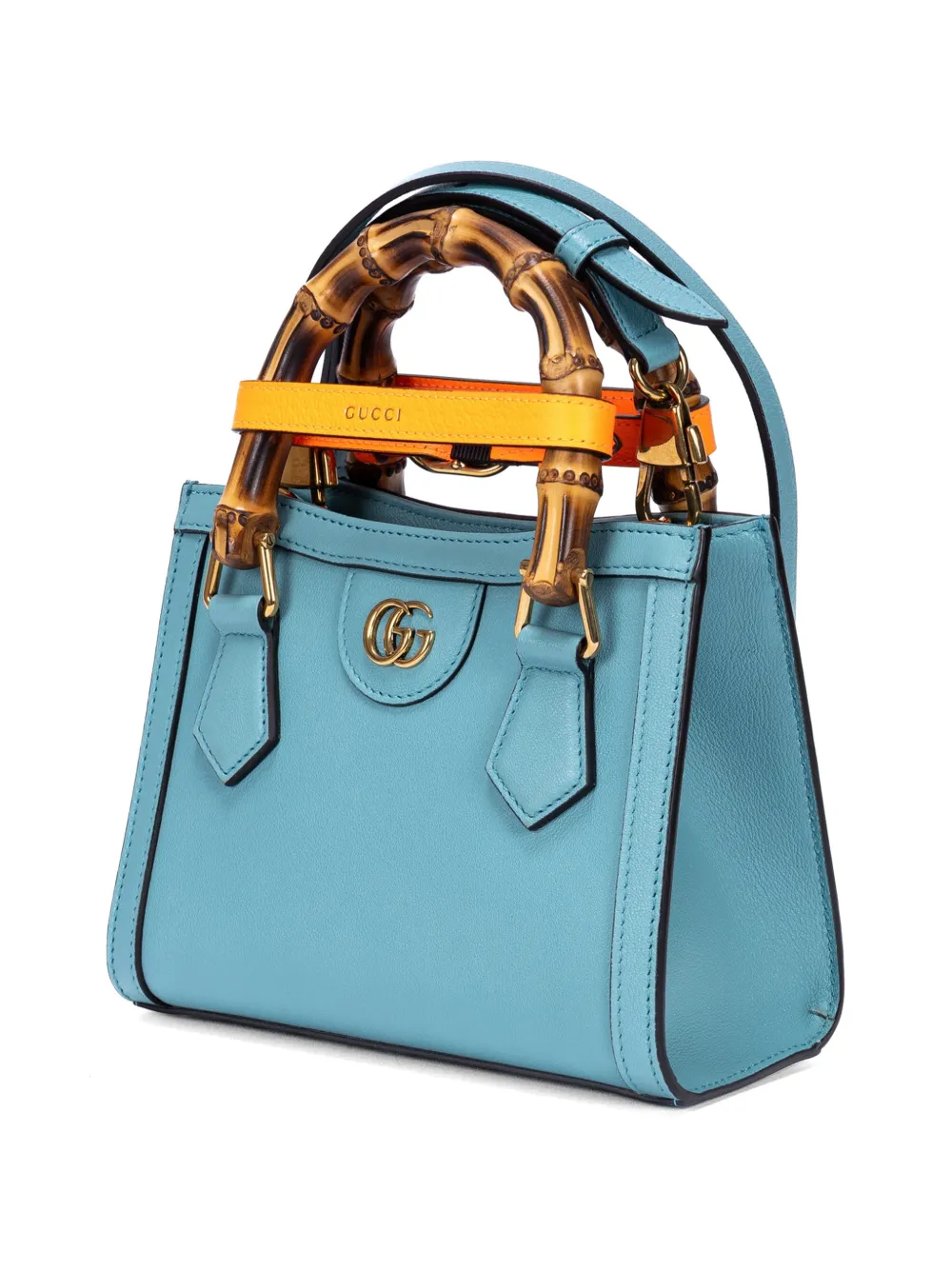 レア色.正規 GUCCI グッチ　ダイアナ　バンブー　バッグ　カバン　青　ブルー Gucci Pre-Owned ダイアナ バンブー ハンドバッグ | ブルー | FARFETCH JP